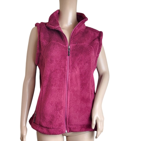Avalanche Women's Fleece Full Zip Sleeveless Large Berry Red - Picture 1 of 3